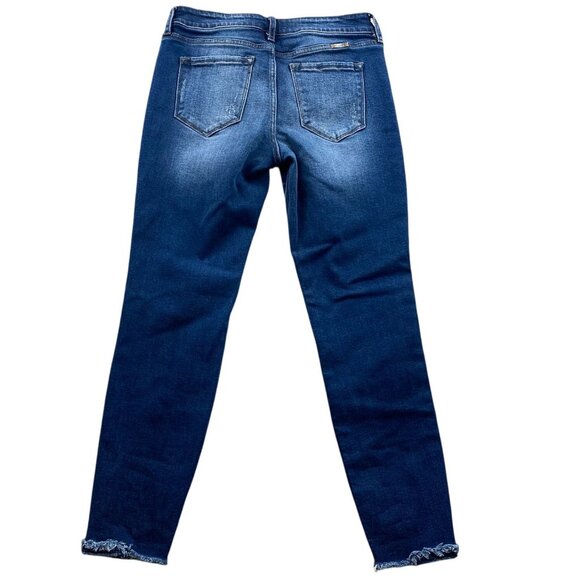 KanCan Womens Jeans Size 9/28 Skinny Frayed Hem Blue Denim Medium Wash Casual - Picture 2 of 16